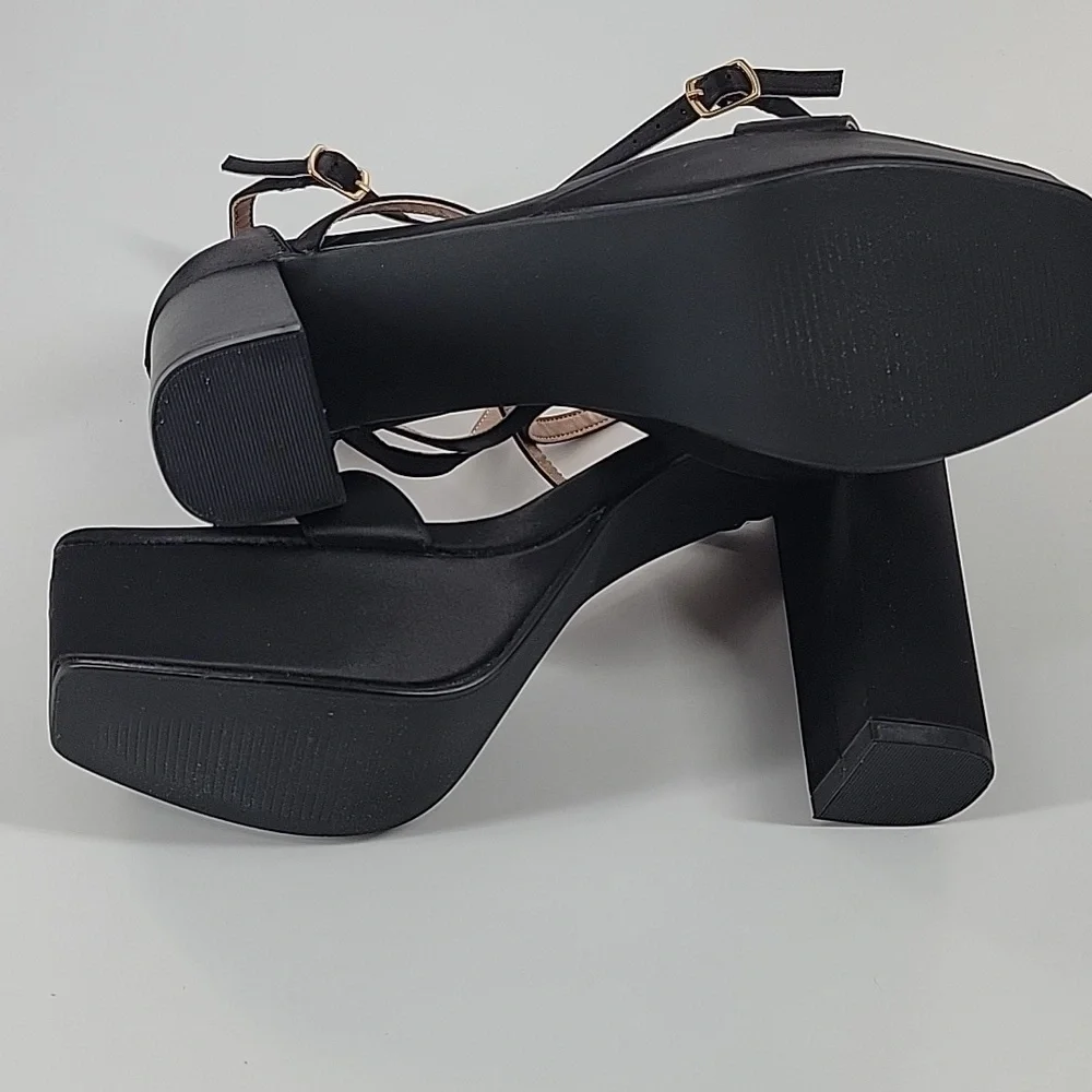 Elegant Black Platform Heels New